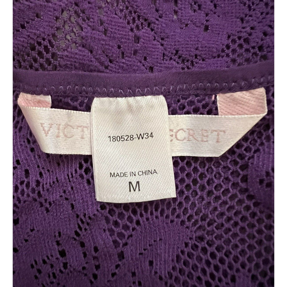 🌵 Victoria's Secret Purple Floral Lace Short Bodycon Nightie Nightgown Y2K - M - Picture 7 of 8